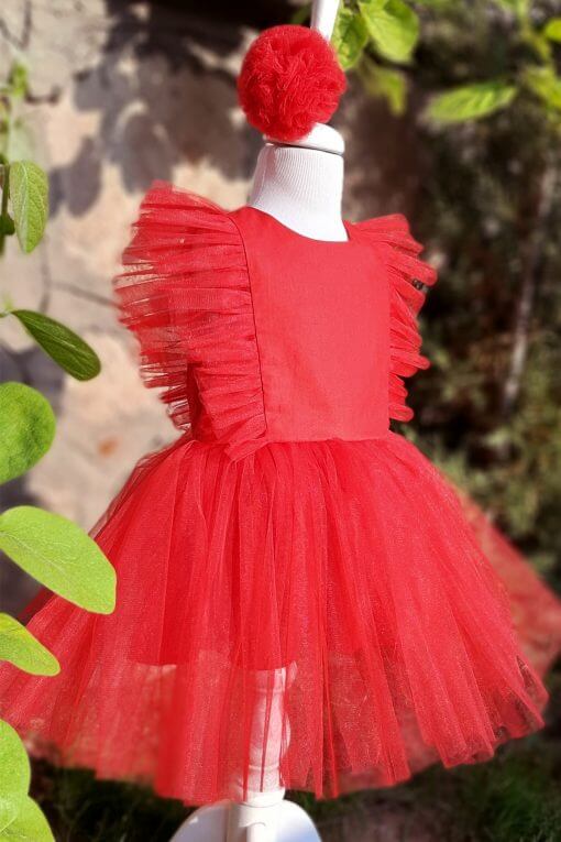 Kız Çocuk Kırmızı Tütü Elbise