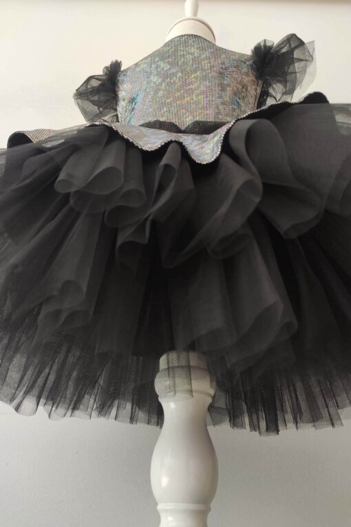 Kız Çocuk Siyah Tüllü Abiye Elbise, Parti Elbisesi, Doğum Günü Abiye Elbise