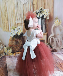Fiyonklu Tütü Kız Çocuk Doğum Günü Elbisesi ve Bandana Takım, Çocuk Abiye Elbise, Çocuk tütü elbise, kız çocuk düğün elbisesi, kız çocuk gelinlik
